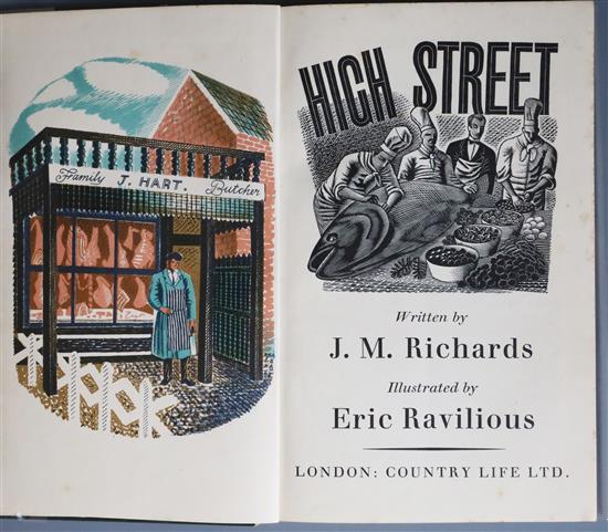 Richards, J.M - High Street, illustrated by Eric Ravilious, with 24 coloured lithographs, Country Life, Curwen